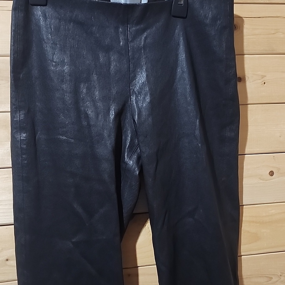 VINCE 100% Lamb Leather Black Pants Straight Leg Size Small - Picture 2 of 8